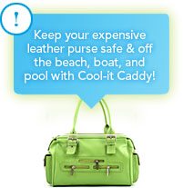 Keep your expensive leather purse safe & off the beach, boat, and  pool with Cool-it Caddy!